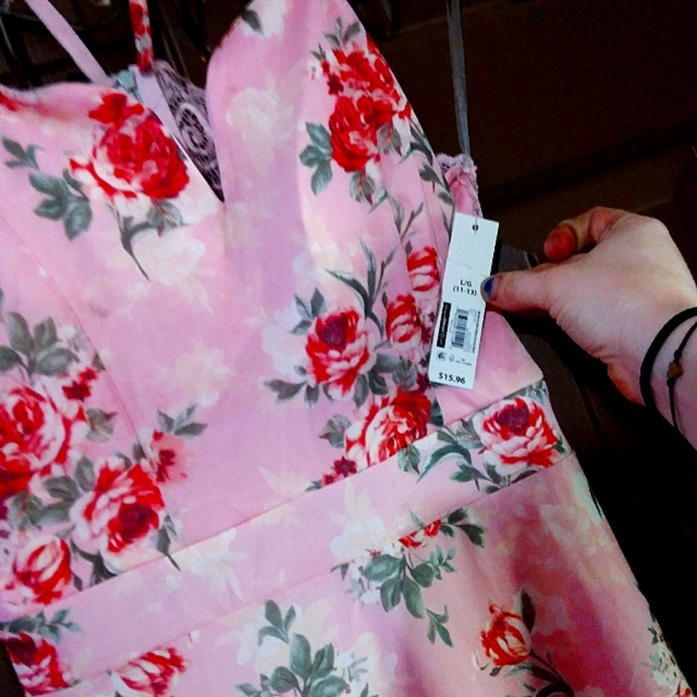 Light pink floral summer dress